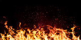 flames of fire on a black background