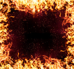 flames of fire on a black background