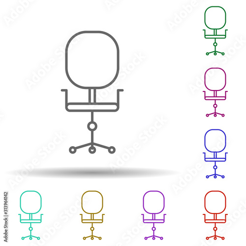 swivel chair multi color style icon. Simple thin line, outline vector of furniture icons for ui and ux, website or mobile application