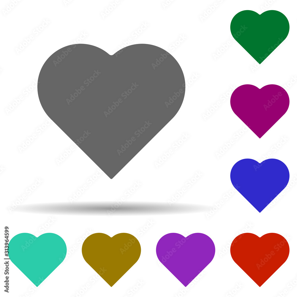 Heart flat in multi color style icon. Simple glyph, flat vector of heart icons for ui and ux, website or mobile application