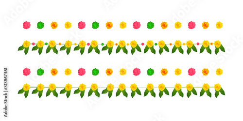 illustration of Flower garland decoration toran for Happy Diwali, Pongal and etc.. Holiday background