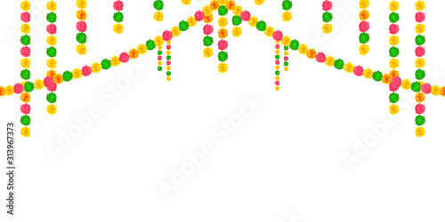 illustration of Flower garland decoration toran for Happy Diwali, Pongal and etc.. Holiday background