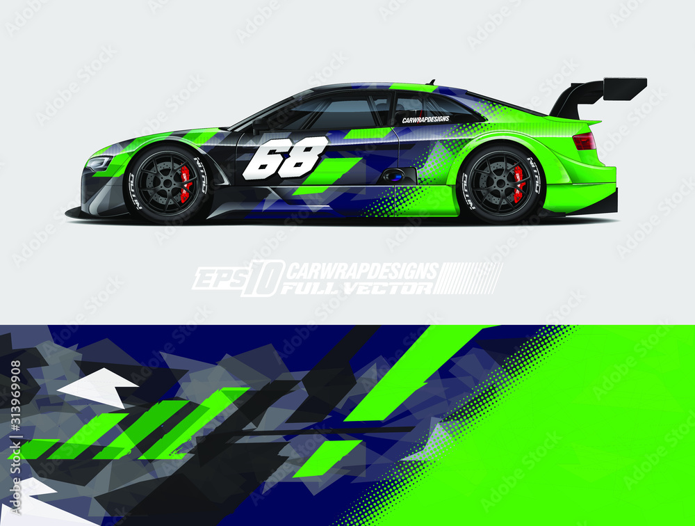Rally car graphic livery design vector. Graphic abstract stripe racing ...