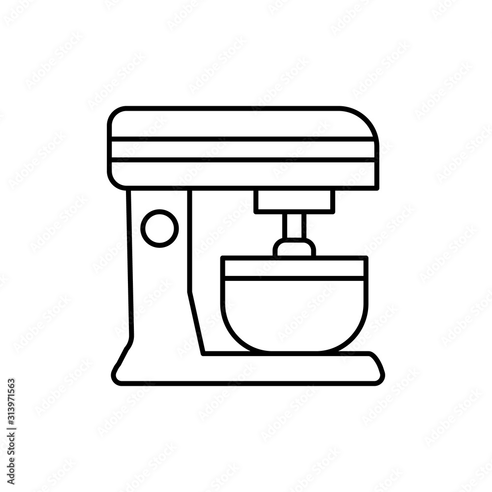 Mixer bowl icon. Simple line, outline vector cooking icons for ui and ux, website or mobile application Mixer bowl icon. Simple line, outline vector cooking icons for ui and ux, website or mobile application