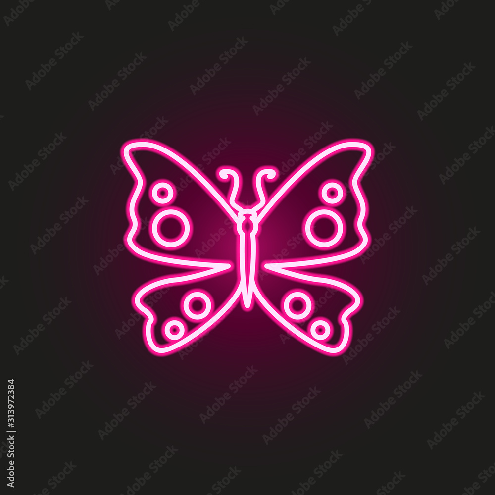 butterfly neon style icon. Simple thin line, outline vector of butterfly icons for ui and ux, website or mobile application butterfly neon style icon. Simple thin line, outline vector of butterfly icons for ui and ux, website or mobile application