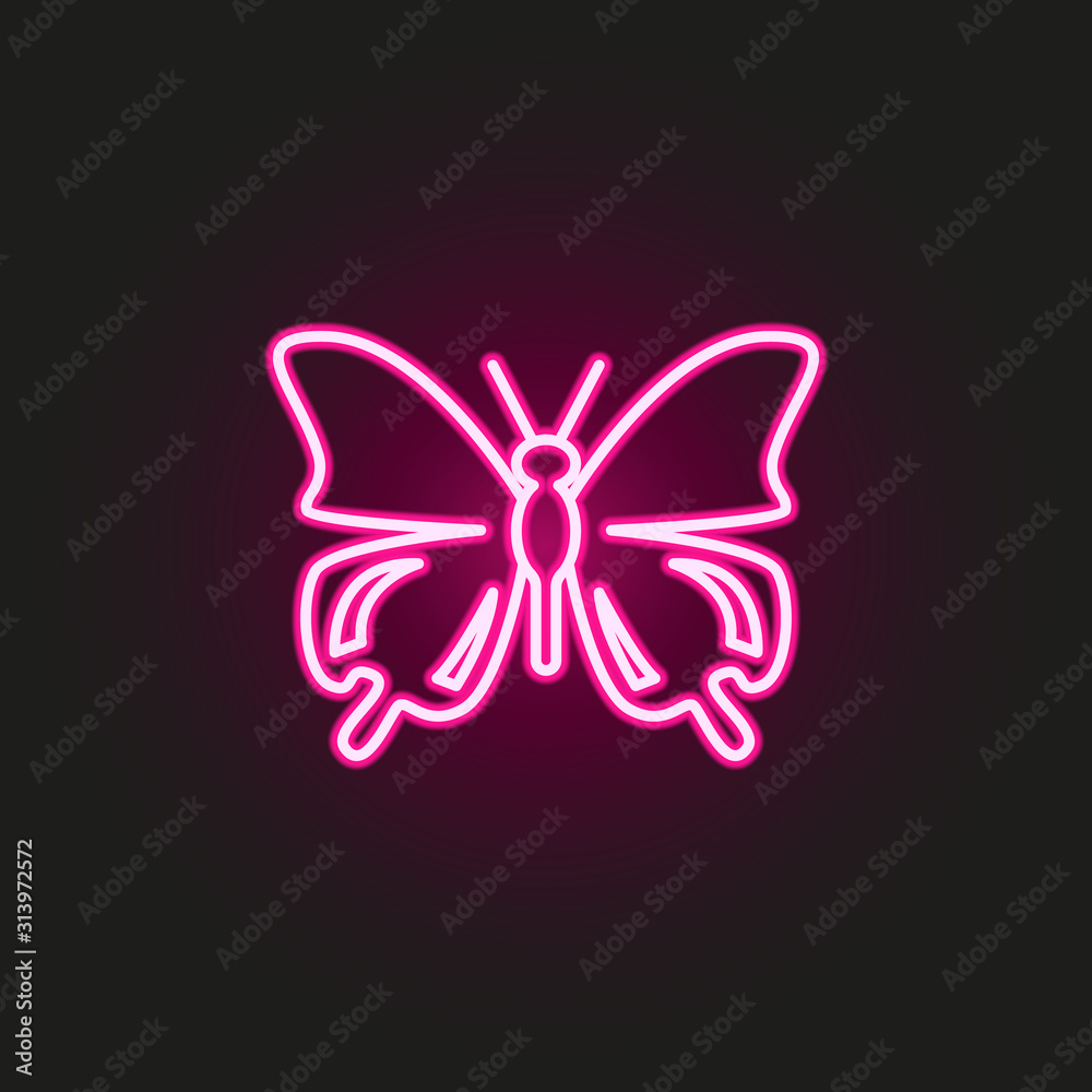 butterfly neon style icon. Simple thin line, outline vector of butterfly icons for ui and ux, website or mobile application butterfly neon style icon. Simple thin line, outline vector of butterfly icons for ui and ux, website or mobile application