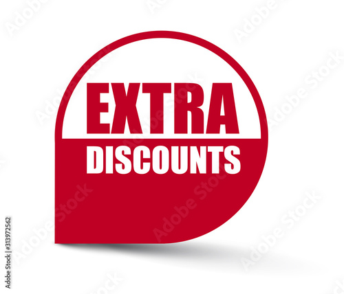 red vector banner extra discounts