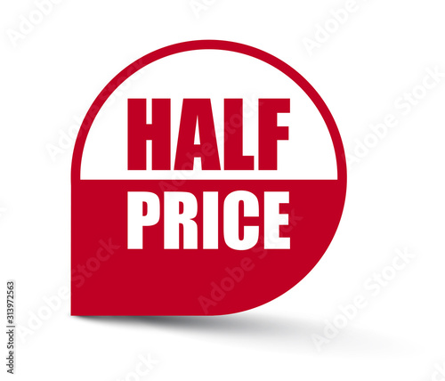 red vector banner half price