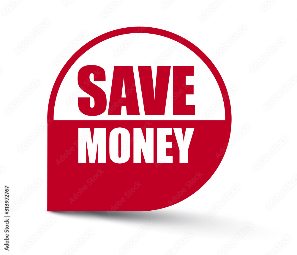 red vector banner save money red vector banner save money