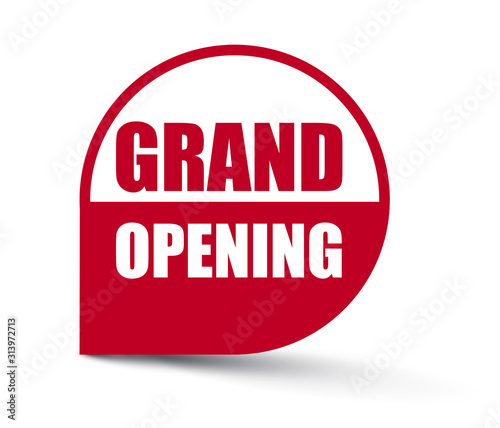 red vector banner grand opening