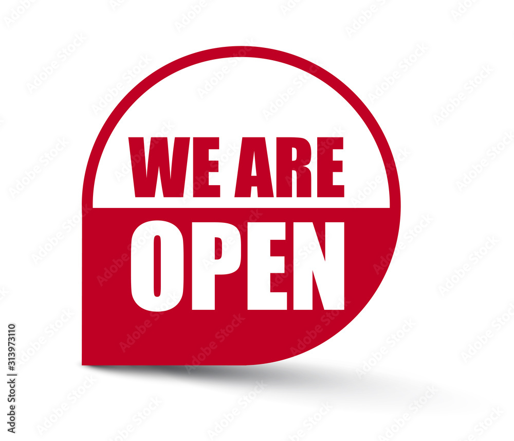 red vector banner we are open red vector banner we are open