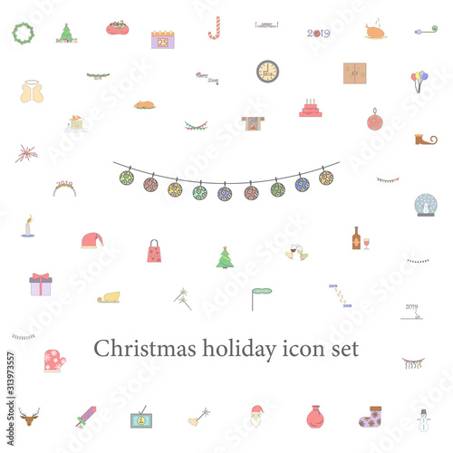 Christmas lights for poster colored icon. christmas holiday icons universal set for web and mobile