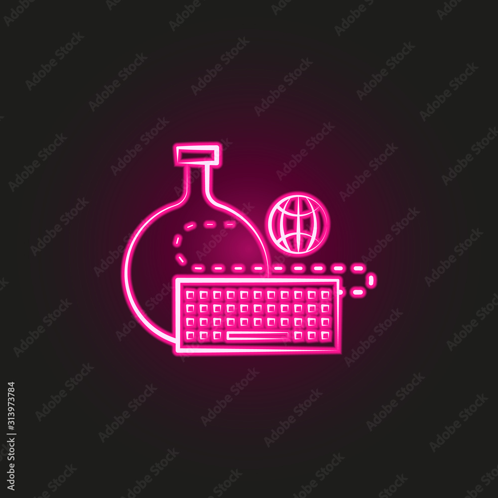 online tests neon style icon. Simple thin line, outline vector of education icons for ui and ux, website or mobile application online tests neon style icon. Simple thin line, outline vector of education icons for ui and ux, website or mobile application