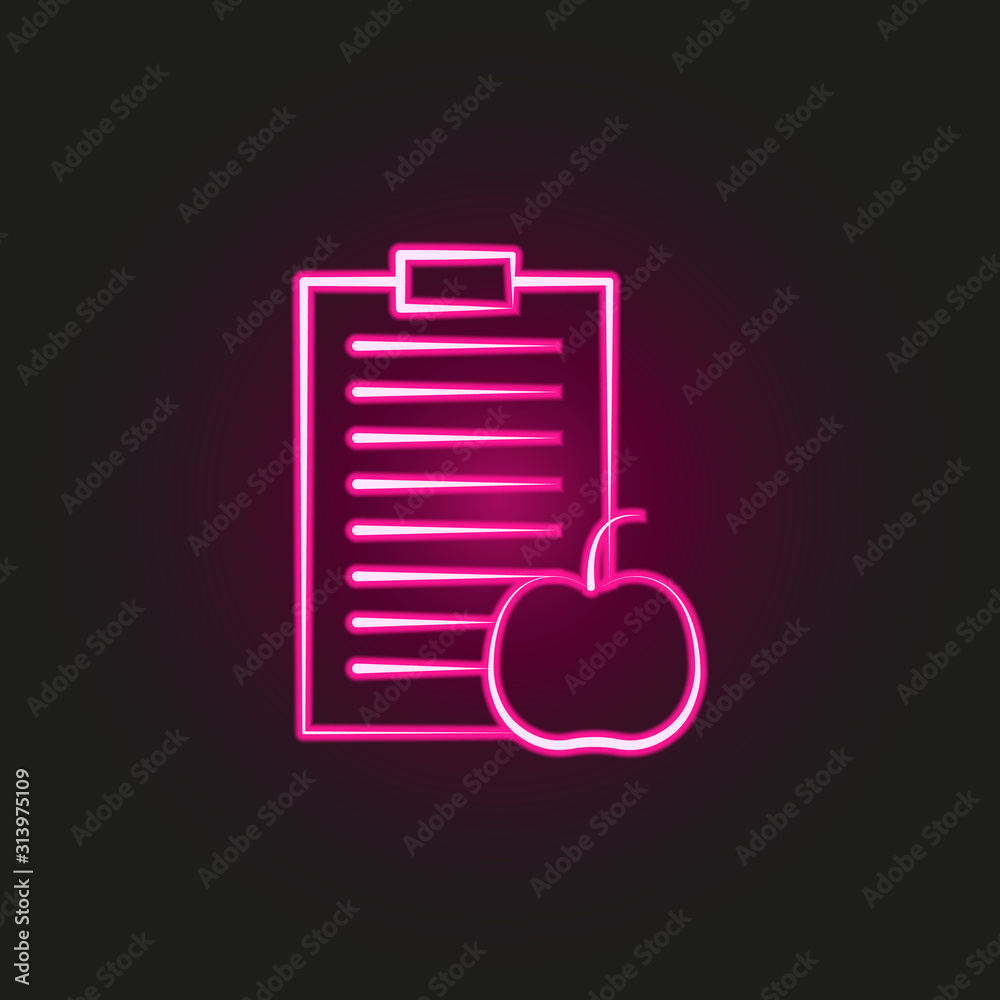 Diet neon style icon. Simple thin line, outline vector of fitness icons for ui and ux, website or mobile application Diet neon style icon. Simple thin line, outline vector of fitness icons for ui and ux, website or mobile application