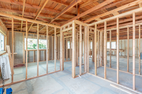 Fotografija Interior construction home remodel framing project