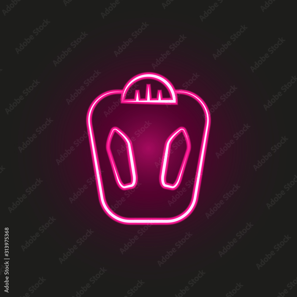 Weight scale neon style icon. Simple thin line, outline vector of fitness icons for ui and ux, website or mobile application Weight scale neon style icon. Simple thin line, outline vector of fitness icons for ui and ux, website or mobile application