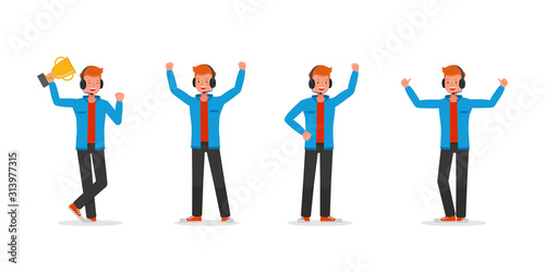 The gamer man character vector design