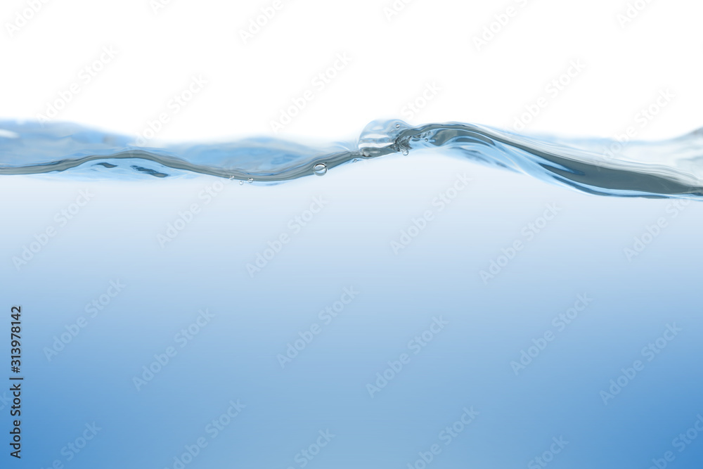 Water splash. Aqua flowing in waves and creating bubbles. Drops on the water surface feel fresh and clean. isolated on white background. Water splash. Aqua flowing in waves and creating bubbles. Drops on the water surface feel fresh and clean. isolated on white background.
