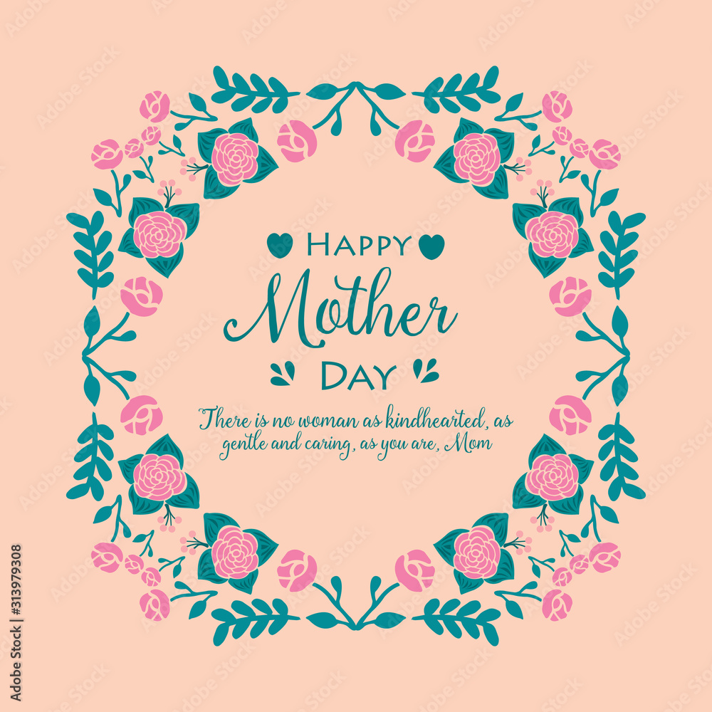 Elegant rose pink floral pattern design, for happy mother day cards decoration. Vector Elegant rose pink floral pattern design, for happy mother day cards decoration. Vector