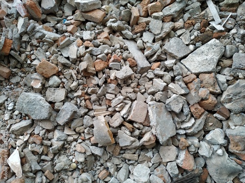 Broken concrete block, construction waste. for industrial