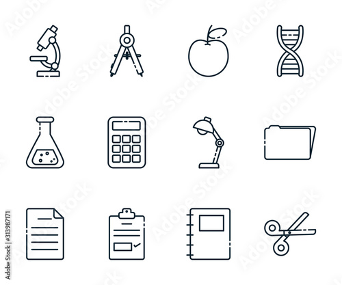 Isolated school icon set vector design