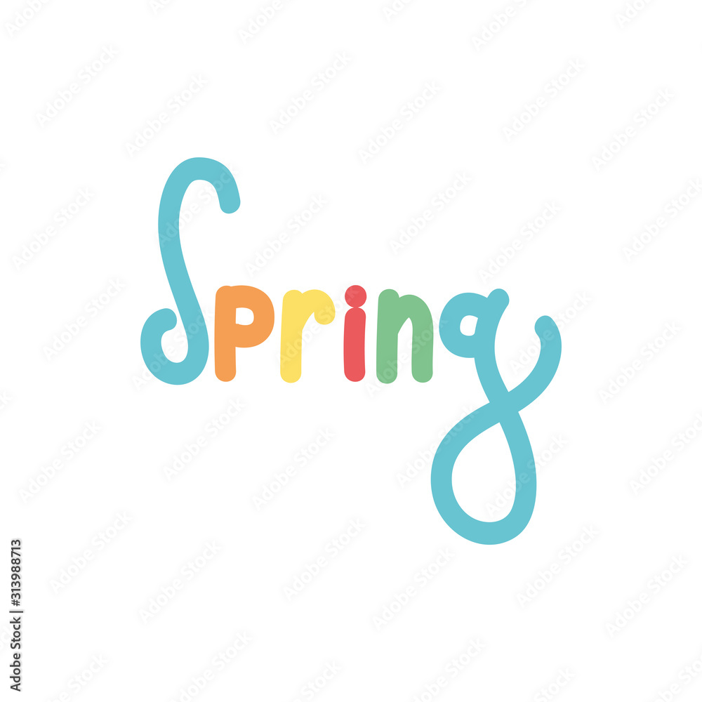 Fototapeta premium spring season word with colors letters