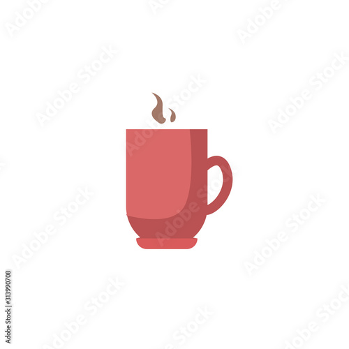 Coffee cup flat illustration on white background