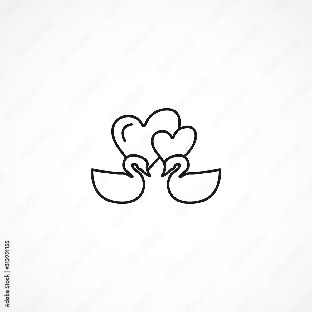 love swans vector icon on white background love swans vector icon on white background