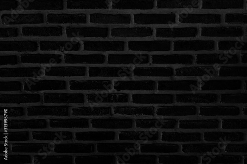 Black brick wall for background 