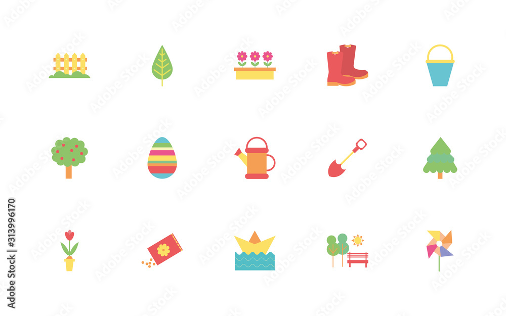 bundle of spring set icons bundle of spring set icons