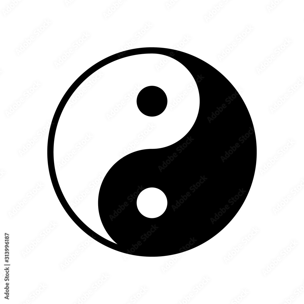 Vector Yin Yang Symbol Isolated on White Background Vector Yin Yang Symbol Isolated on White Background