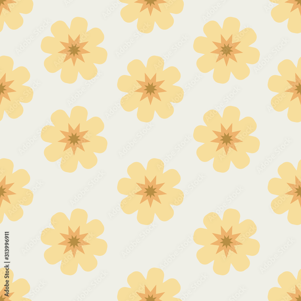 Seamless pattern with flat flowers. Seamless pattern with flat flowers.