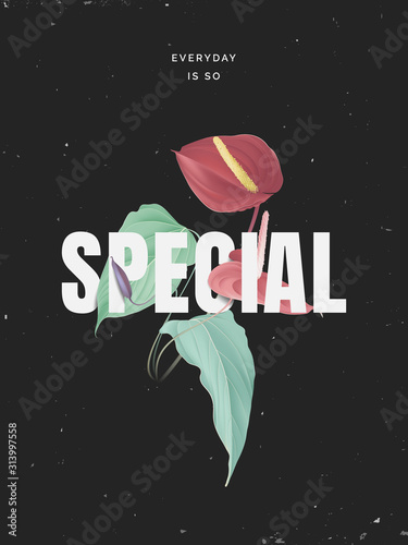 Botanical typographic poste...