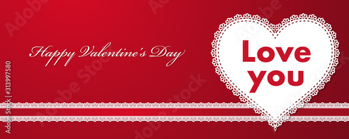 Design for Valentine's day with lace