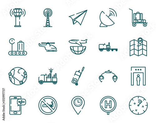 Isolated travel and airport icon set vector design
