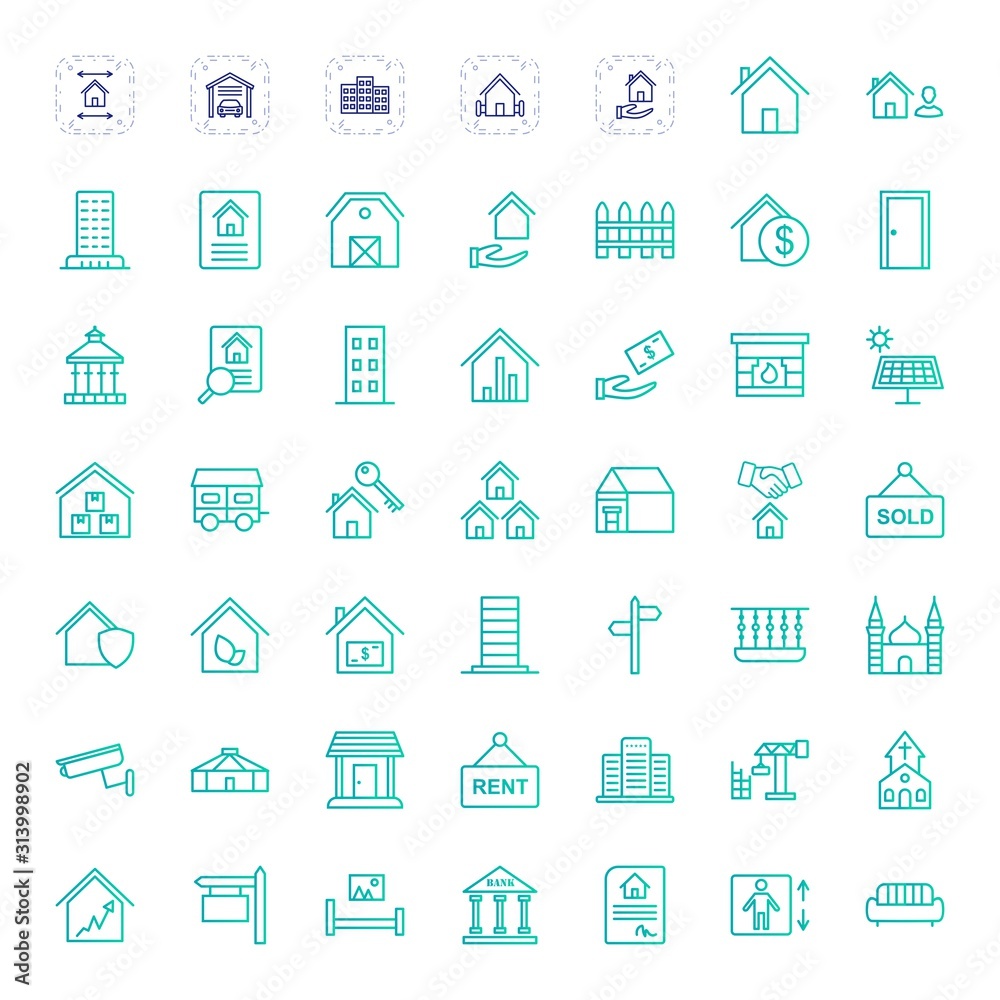 49 Icon Set Of real estate For Personal And Commercial Use... - obrazy, fototapety, plakaty 