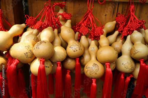 Souvenir shops located at Jinli Ancient Street photo