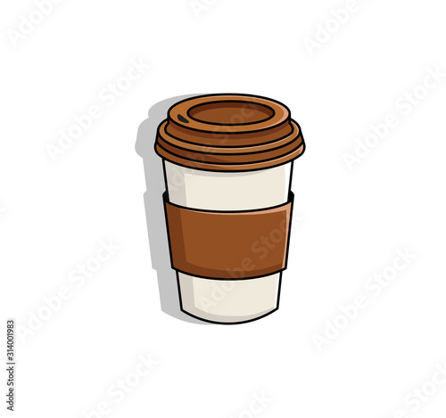 Coffee Cup vector illustration on white isolated background. Audio gadget business concept. for sticker, web, product illustration, etc.