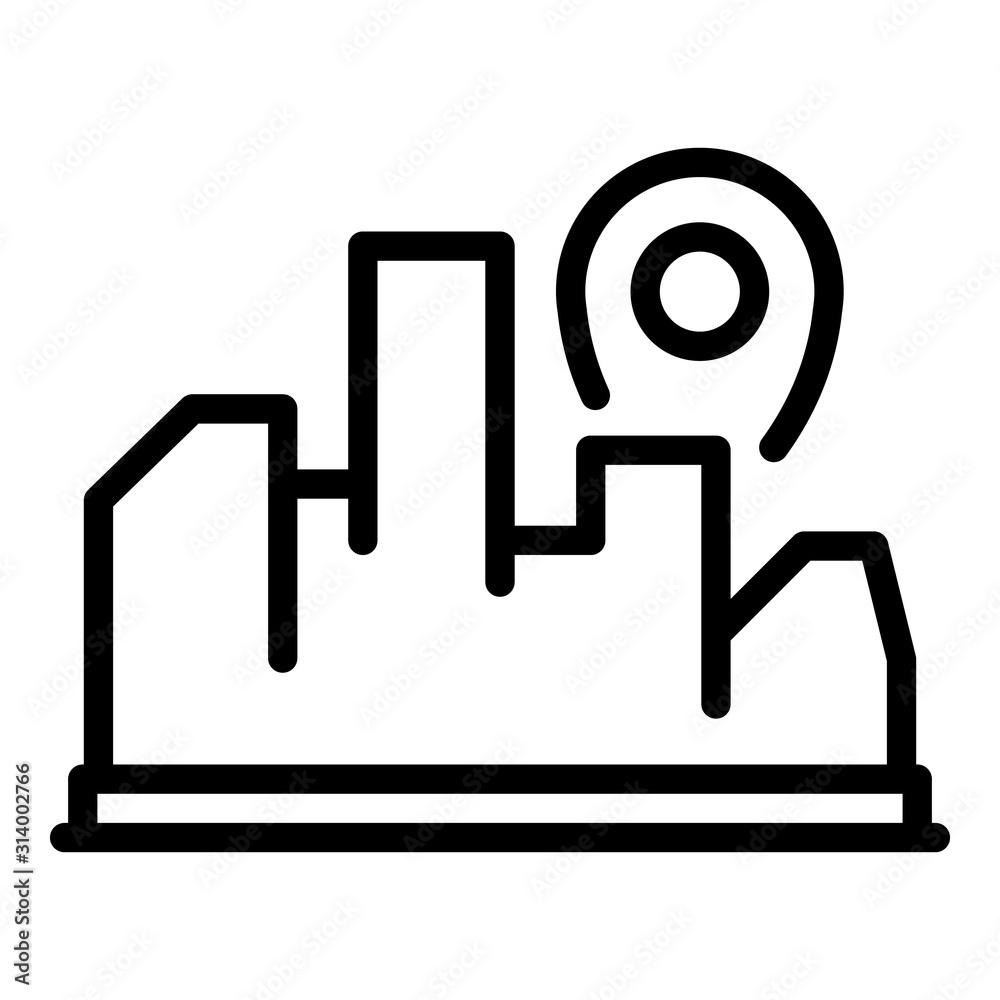 City car travel location icon. Outline city car travel location vector icon for web design isolated on white background City car travel location icon. Outline city car travel location vector icon for web design isolated on white background