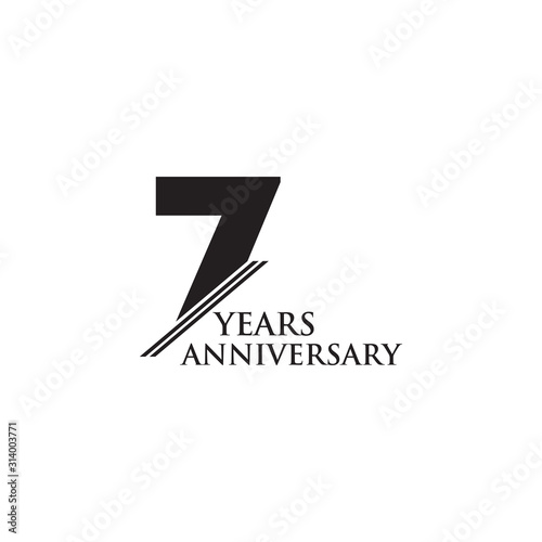 7th year anniversary emblem logo design vector template