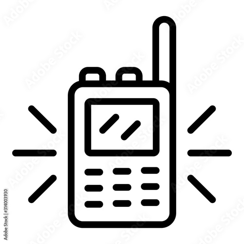 Walkie talkie icon. Outline walkie talkie vector icon for web design isolated on white background