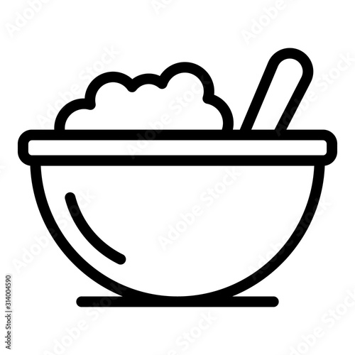 Kid food bowl icon. Outline kid food bowl vector icon for web design isolated on white background