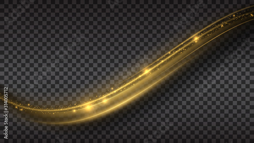 ray of shining waves with sparks flowing over a translucent background