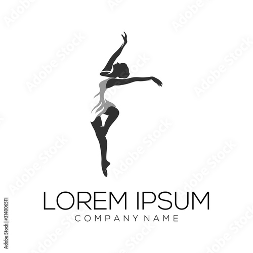 dancer logo design vector abstract