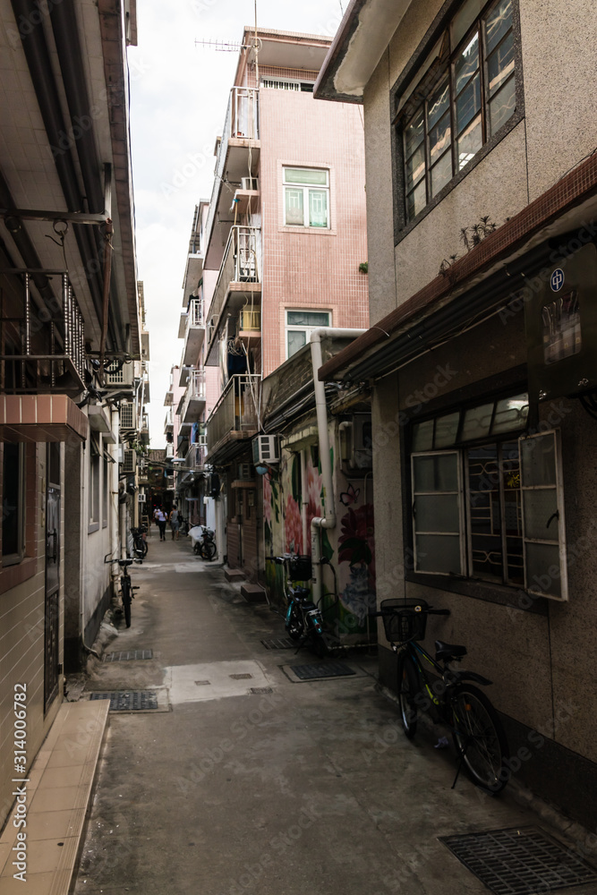 A narrow street inside of Kat Hing Wai Walled Village, Kam Tin A narrow street inside of Kat Hing Wai Walled Village, Kam Tin