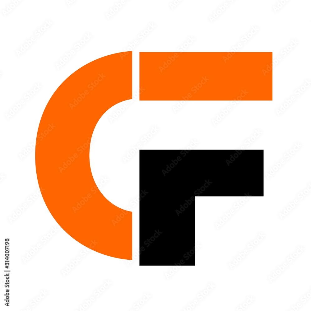 CF initial geometric company logo and vector icon CF initial geometric company logo and vector icon