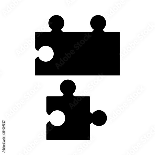 Puzzle piece icon vector sign and symbol isolated on white background, Puzzle piece logo concept.