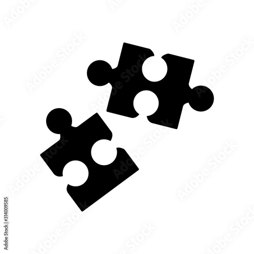 Puzzle piece icon vector sign and symbol isolated on white background, Puzzle piece logo concept.