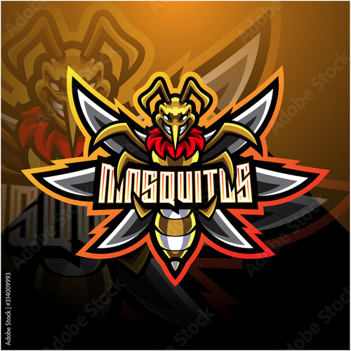 Mosquito esport mascot logo design