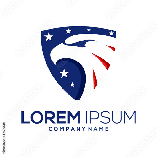 american eagle logo design vector abstract